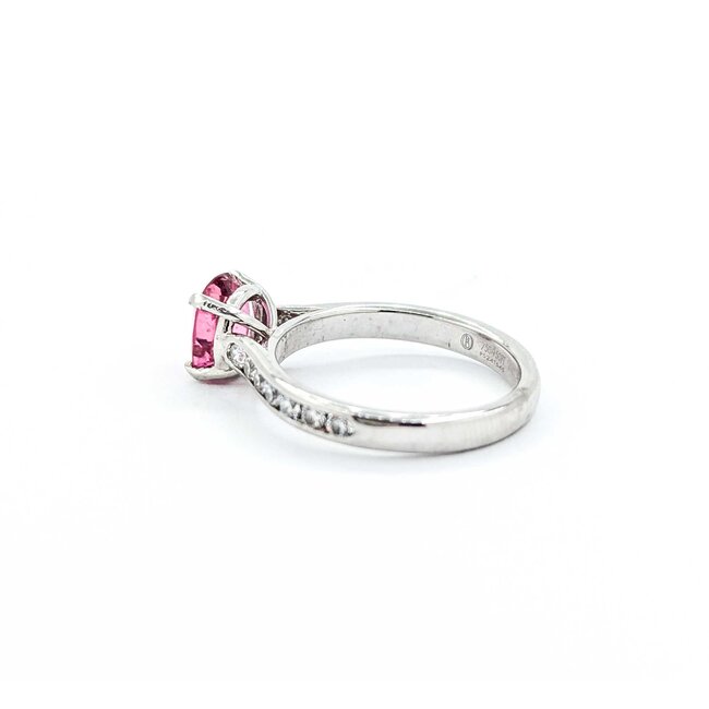 Ring .35ctw Diamonds 1.07ct Pink Tourmaline Plat  Sz5.5 123040070