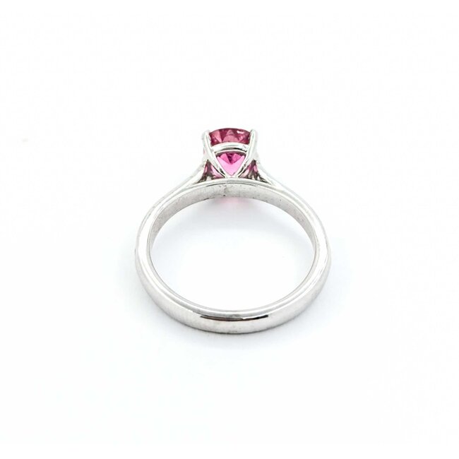 Ring .35ctw Diamonds 1.07ct Pink Tourmaline Plat  Sz5.5 123040070