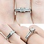 Ring .92ctw Princess Diamonds 14kw sz6.5 3.5mm 124060226