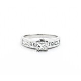  Ring .92ctw Princess Diamonds 14kw sz6.5 3.5mm 124060226