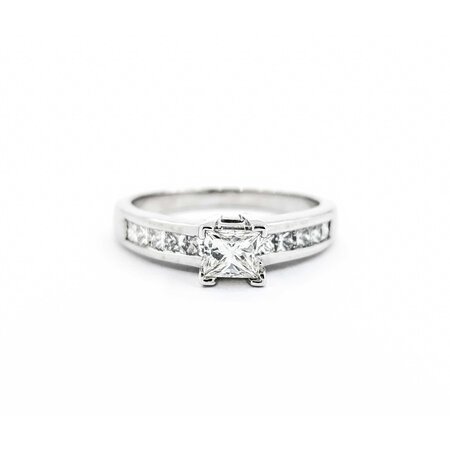 Ring .92ctw Princess Diamonds 14kw sz6.5 3.5mm 124060226