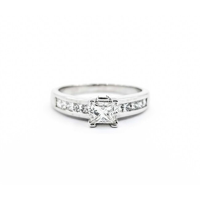 Ring .92ctw Princess Diamonds 14kw sz6.5 3.5mm 124060226