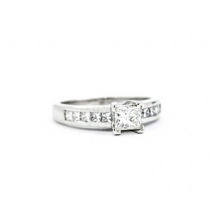 Ring .92ctw Princess Diamonds 14kw sz6.5 3.5mm 124060226