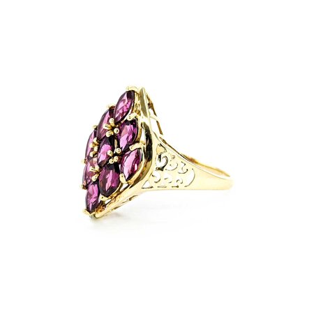 Ring 9 Stone 2.70ctw Marquise Rhodolite Garnets 10ky sz9 224110152