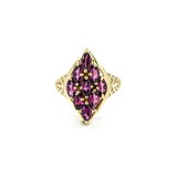  Ring 9 Stone 2.70ctw Marquise Rhodolite Garnets 10ky sz9 224110152