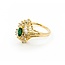 Ring  Cocktail .60ctw Round & Baguette  .21ct Emerald  18ky sz6 224110151