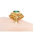 Ring  Cocktail .60ctw Round & Baguette  .21ct Emerald  18ky sz6 224110151