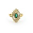 Ring  Cocktail .60ctw Round & Baguette  .21ct Emerald  18ky sz6 224110151