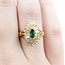 Ring  Cocktail .60ctw Round & Baguette  .21ct Emerald  18ky sz6 224110151