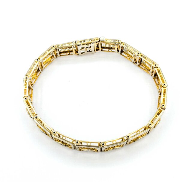 Bracelet .05ctw Round Diamonds 14ktt Retro 7" 8.2mm 224113754