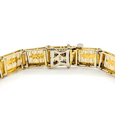 Bracelet .05ctw Round Diamonds 14ktt Retro 7" 8.2mm 224113754