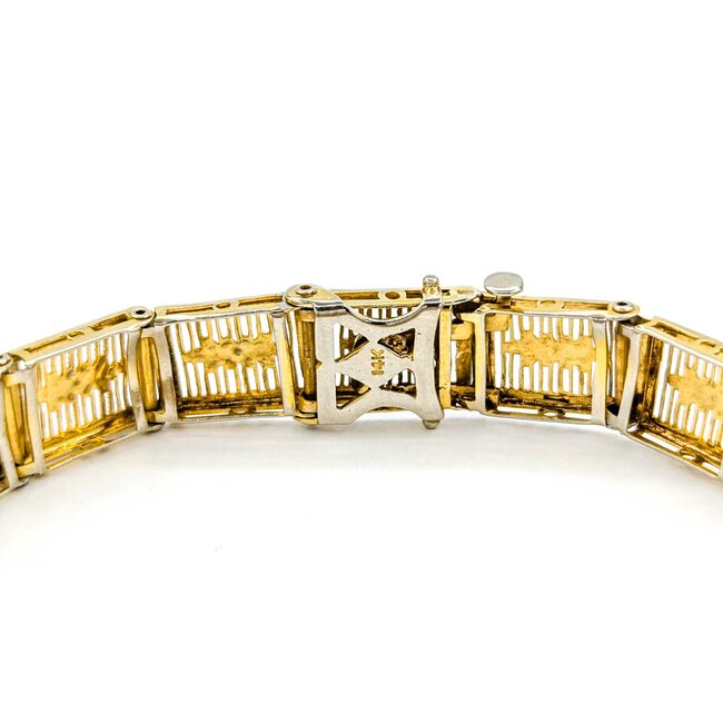 Bracelet .05ctw Round Diamonds 14ktt Retro 7" 8.2mm 224113754