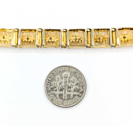 Bracelet .05ctw Round Diamonds 14ktt Retro 7" 8.2mm 224113754