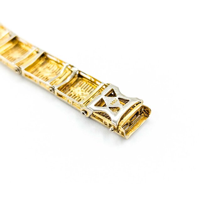 Bracelet .05ctw Round Diamonds 14ktt Retro 7" 8.2mm 224113754