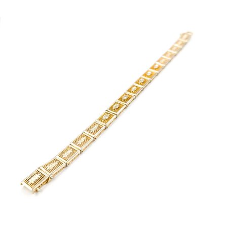 Bracelet .05ctw Round Diamonds 14ktt Retro 7" 8.2mm 224113754