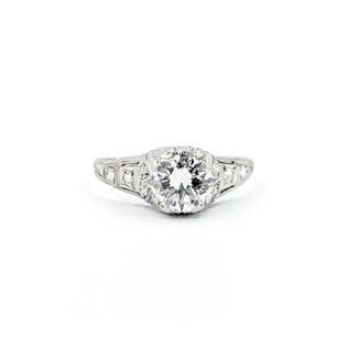 Ring Edwardian .90ct Old European Diamond .12ctw Diamonds Platinum sz7.25 224110751