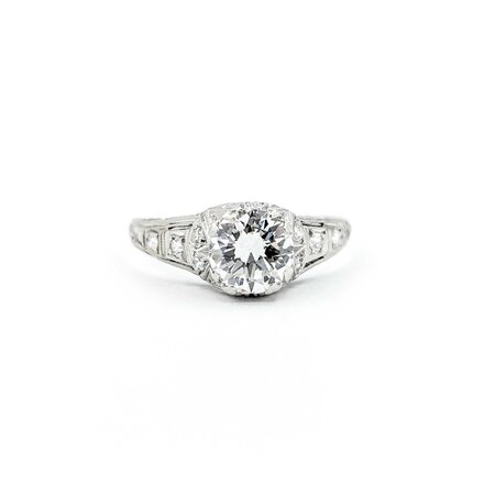 Ring Edwardian .90ct Old European Diamond .12ctw Diamonds Platinum sz7.25 224110751