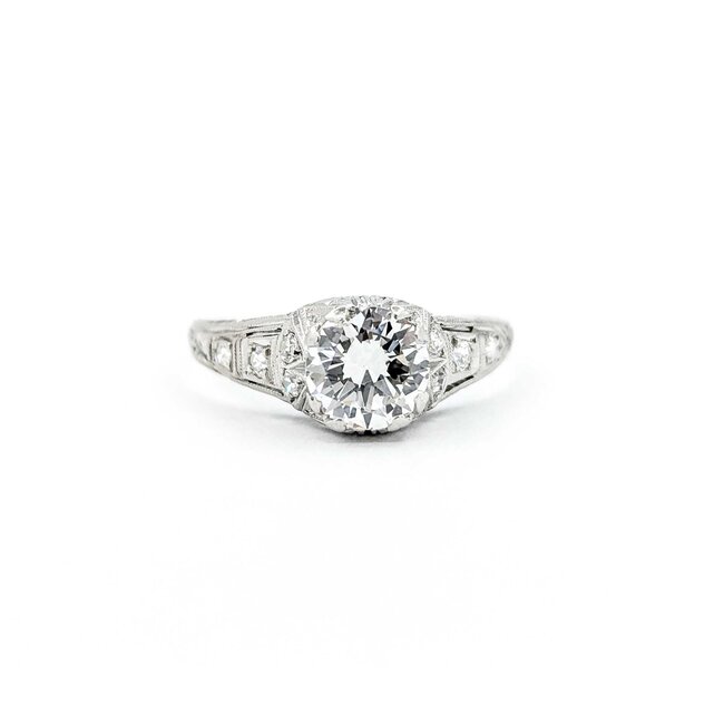 Ring Edwardian .90ct Old European Diamond .12ctw Diamonds Platinum sz7.25 224110751