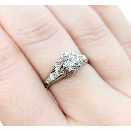 Ring Edwardian .90ct Old European Diamond .12ctw Diamonds Platinum sz7.25 224110751