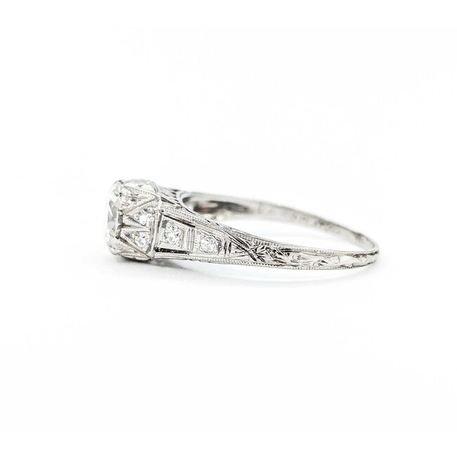 Ring Edwardian .90ct Old European Diamond .12ctw Diamonds Platinum sz7.25 224110751
