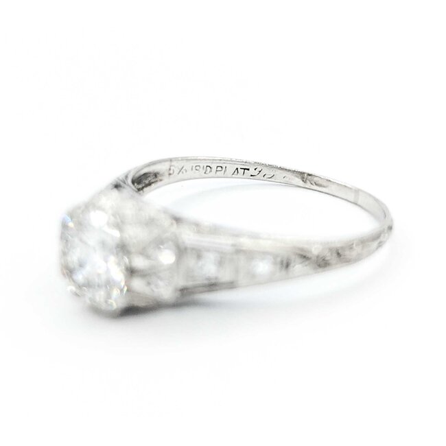 Ring Edwardian .90ct Old European Diamond .12ctw Diamonds Platinum sz7.25 224110751
