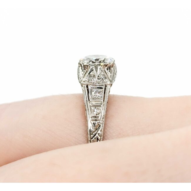 Ring Edwardian .90ct Old European Diamond .12ctw Diamonds Platinum sz7.25 224110751