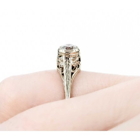 Ring Art Deco .40ctw Old European Diamond 14kw sz4 224110755