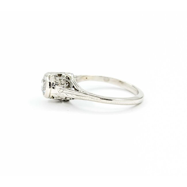 Ring Art Deco .40ctw Old European Diamond 14kw sz4 224110755