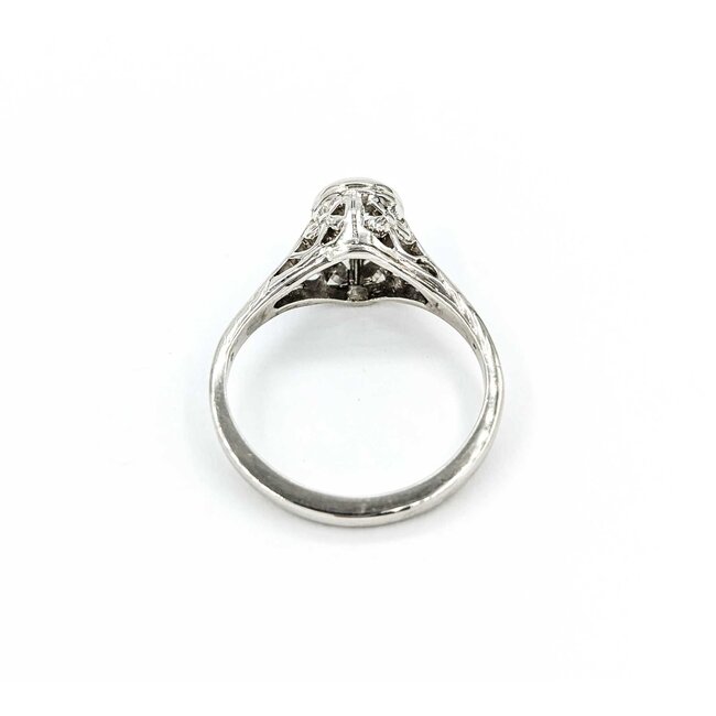 Ring Art Deco .40ctw Old European Diamond 14kw sz4 224110755