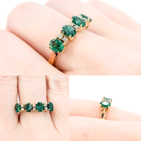 Ring .06ctw Round Diamonds 1.24ctw Emerald 14ky sz7 224110162
