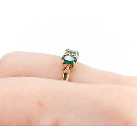 Ring .06ctw Round Diamonds 1.24ctw Emerald 14ky sz7 224110162