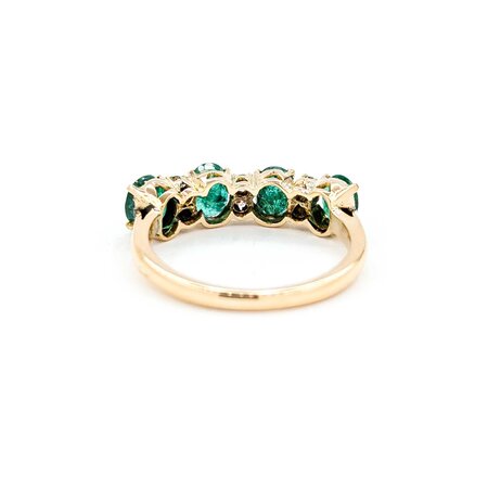 Ring .06ctw Round Diamonds 1.24ctw Emerald 14ky sz7 224110162
