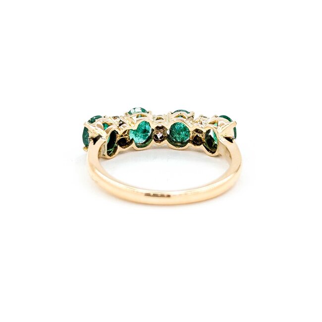Ring .06ctw Round Diamonds 1.24ctw Emerald 14ky sz7 224110162