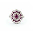 Ring Vintage Style .75ctw Round Diamonds 2.0ctw Ruby 18kw sz6.5 224110163