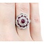 Ring Vintage Style .75ctw Round Diamonds 2.0ctw Ruby 18kw sz6.5 224110163