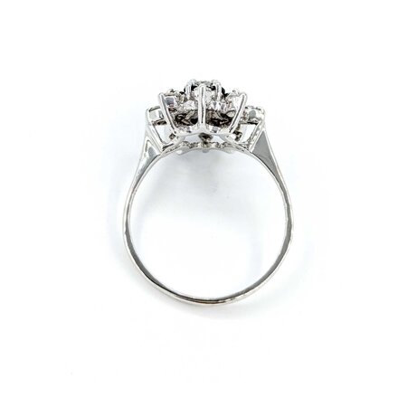 Ring Snowflake .50ctw Round Diamonds .45ctw Sapphire 14kw sz10 224110156