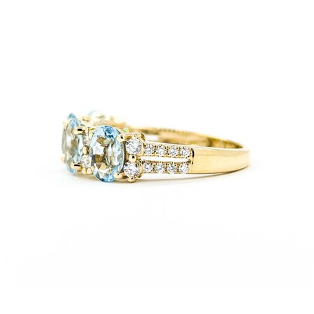 Ring .38ctw Round Diamonds 2.88ctw Aquamarine 14ky 224110160