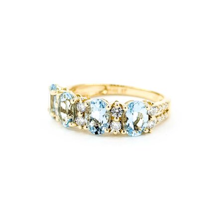 Ring .38ctw Round Diamonds 2.88ctw Aquamarine 14ky 224110160