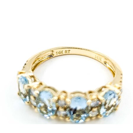 Ring .38ctw Round Diamonds 2.88ctw Aquamarine 14ky 224110160