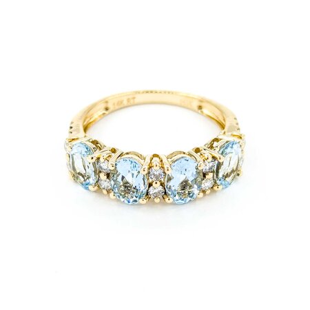 Ring .38ctw Round Diamonds 2.88ctw Aquamarine 14ky 224110160