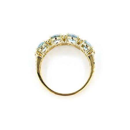 Ring .38ctw Round Diamonds 2.88ctw Aquamarine 14ky 224110160