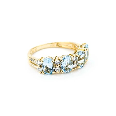Ring .38ctw Round Diamonds 2.88ctw Aquamarine 14ky 224110160