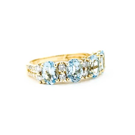 Ring .38ctw Round Diamonds 2.88ctw Aquamarine 14ky 224110160