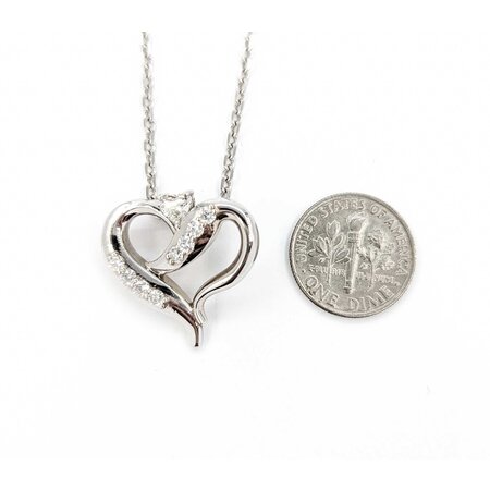Pendant Heart .32ctw Round Diamonds 21x22mm 14kw 18"" 224111003