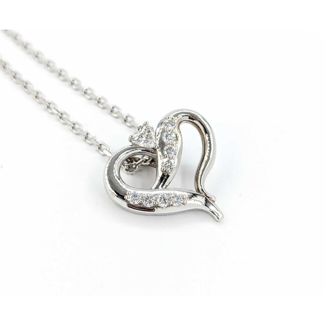 Pendant Heart .32ctw Round Diamonds 21x22mm 14kw 18"" 224111003