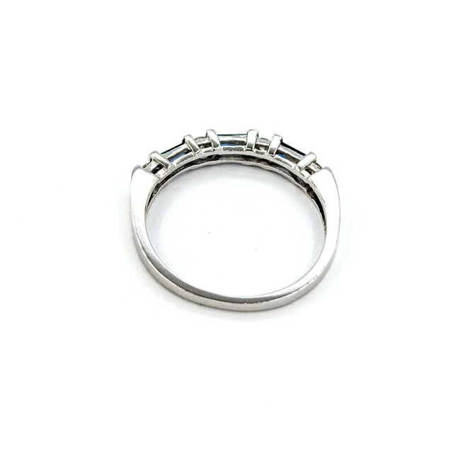 Ring Bar Set .12ctw Round Diamonds .33ctw Sapphire Platinum sz6.5 224110161