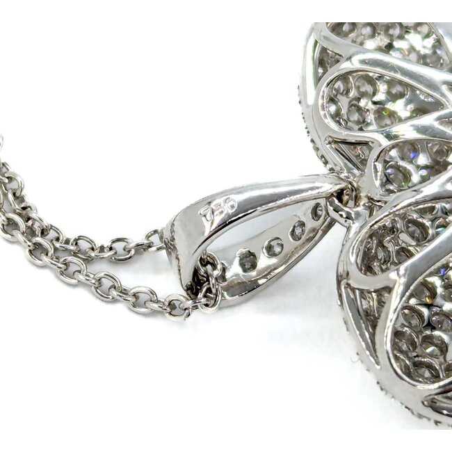 Pendant Heart Pave 1.50ctw Round Diamonds 28x23.5mm 18kw 17"" 224111001