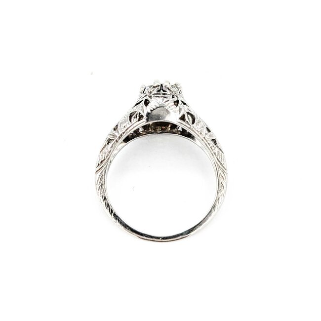 Ring Art Deco .85ct Old European Diamond 18kw sz7.25 224110752