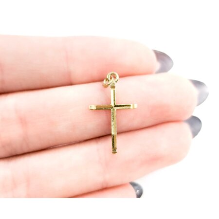 Pendant    Cross     .9x.5"" 14ky 124111500