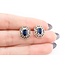 Earrings Stud 1.50ctw Sapphires Halo Filigree .08ctw Diamonds 14ky 224114163